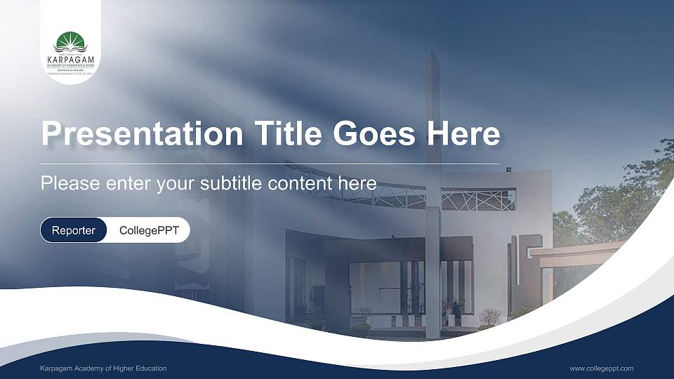 Karpagam Academy of Higher Education Lecture Sharing and Networking Event PPT Template16:9 ratio PPT effect preview image