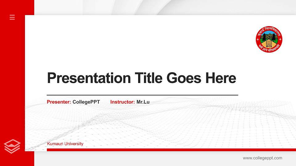 Kumaun University Thesis Proposal/Graduation Defense PPT Template16:9 ratio PPT effect preview image