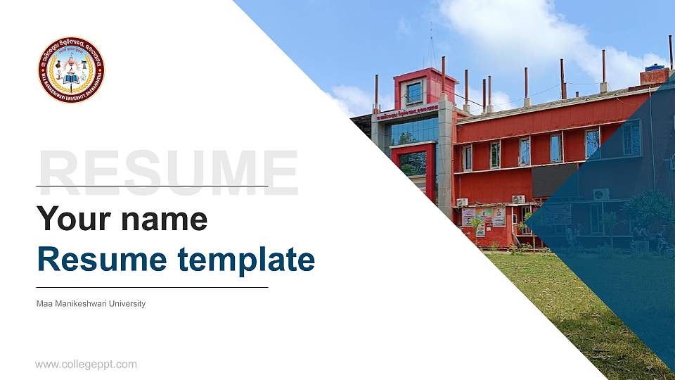 Maa Manikeshwari University Resume PPT Template16:9 ratio PPT effect preview image