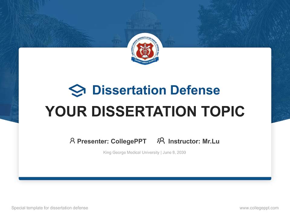 King George Medical University Graduation Thesis Defense PPT Template4:3 ratio PPT effect preview image7