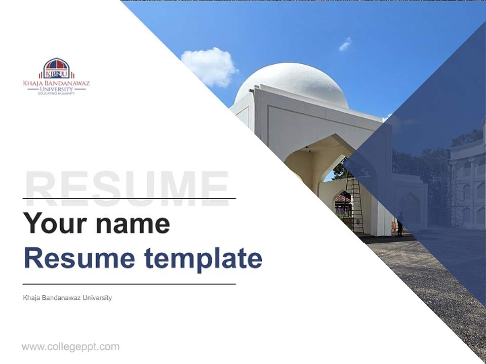 Khaja Bandanawaz University Resume PPT Template4:3 ratio PPT effect preview image5