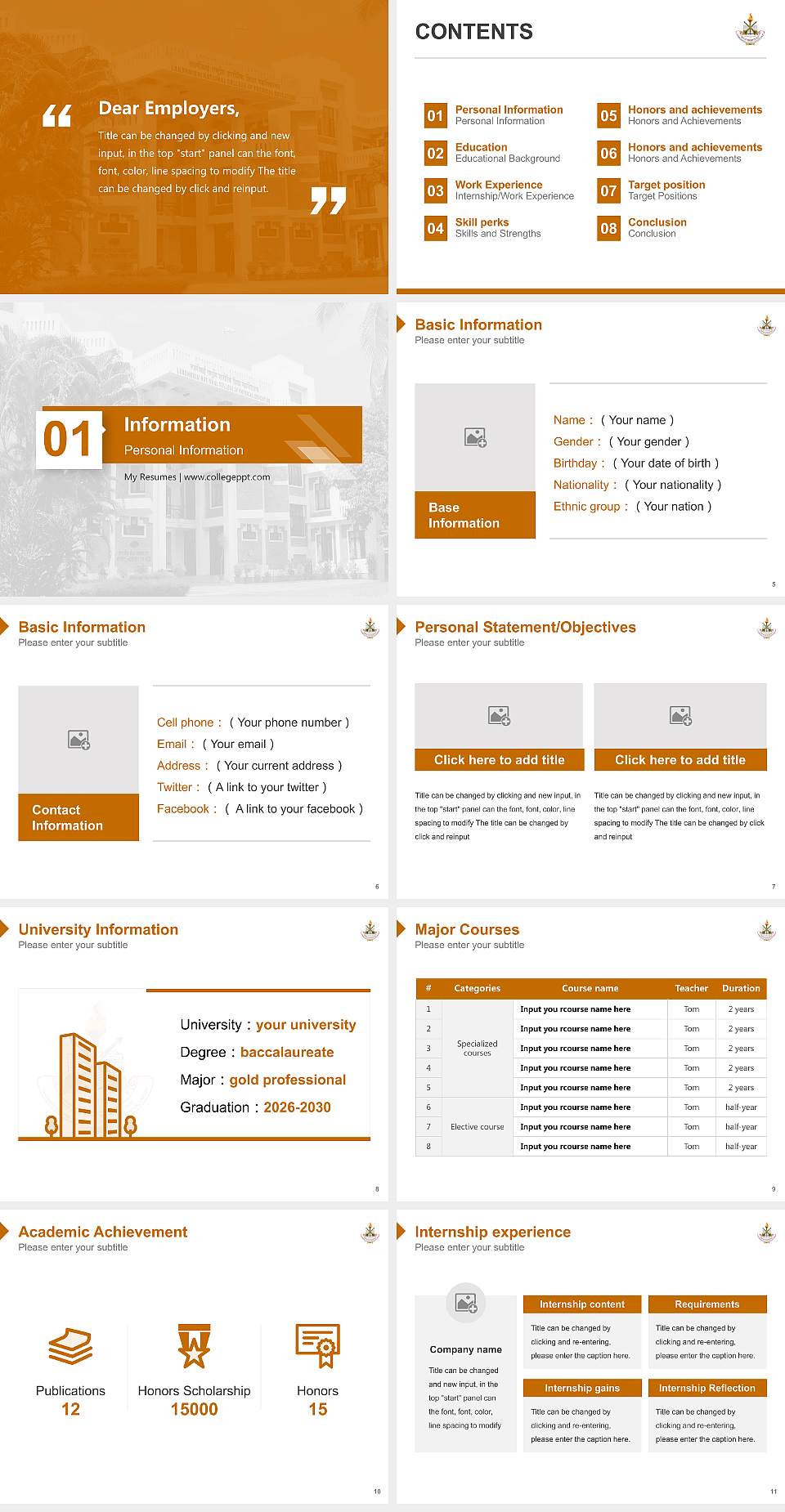 Lakshmibai National Institute of Physical Education Resume PPT Template4:3 ratio PPT effect preview image2