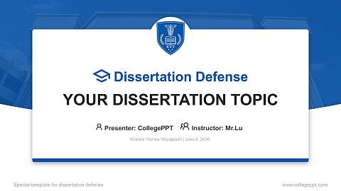 Krishna Vishwa Vidyapeeth Graduation Thesis Defense PPT Template