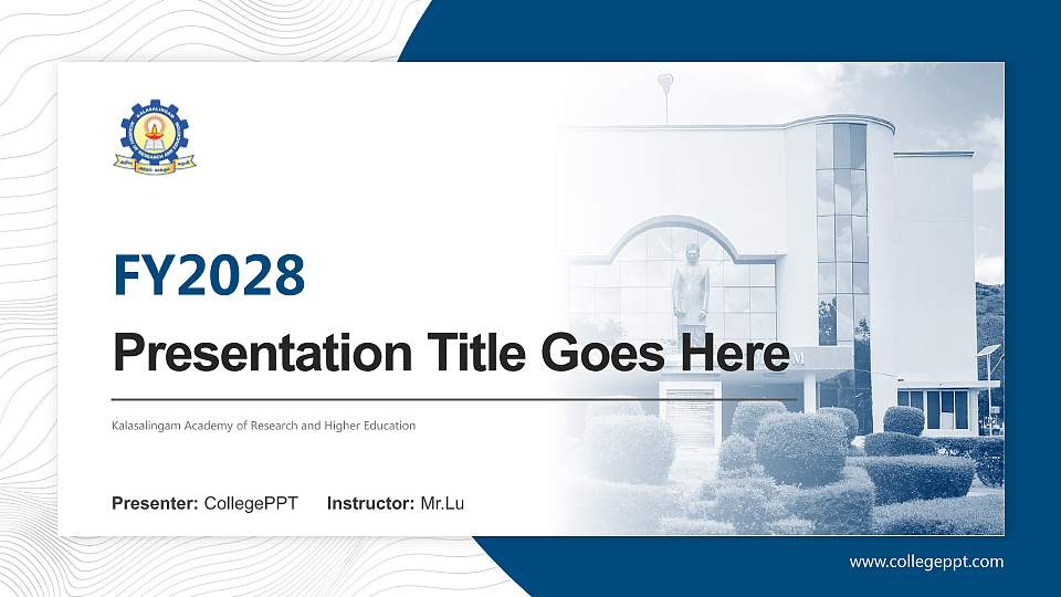 Kalasalingam Academy of Research and Higher Education Academic Presentation/Research Findings Report PPT Template16:9 ratio PPT effect preview image