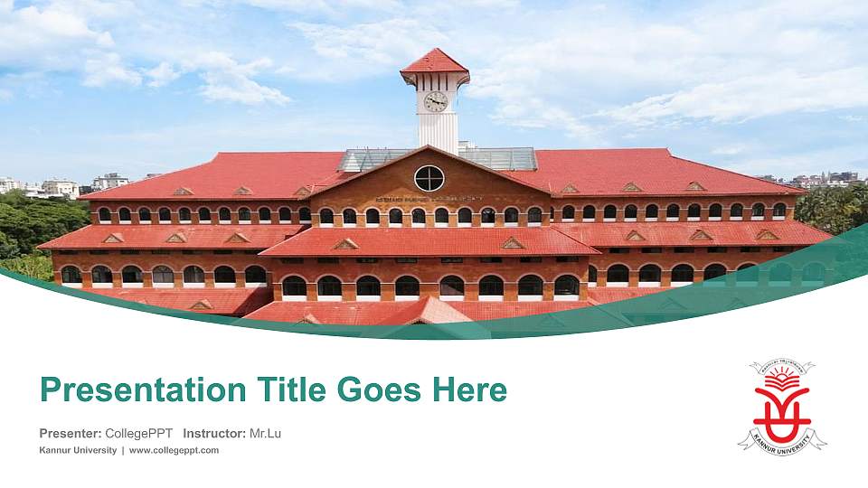 Kannur University Course/Courseware Creation PPT Template16:9 ratio PPT effect preview image