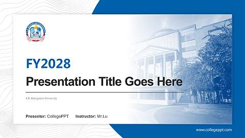K.R. Mangalam University Academic Presentation/Research Findings Report PPT Template