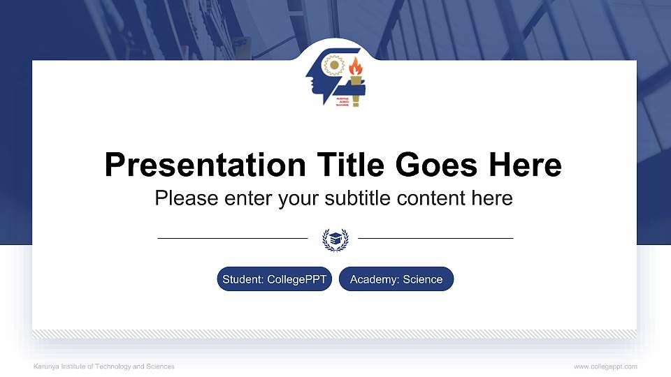 Karunya Institute of Technology and Sciences National Scholarship Defense PPT Template16:9 ratio PPT effect preview image