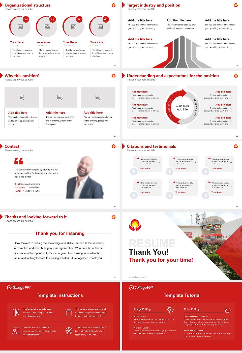 Karnavati University Resume PPT Template16:9 ratio PPT effect preview image4