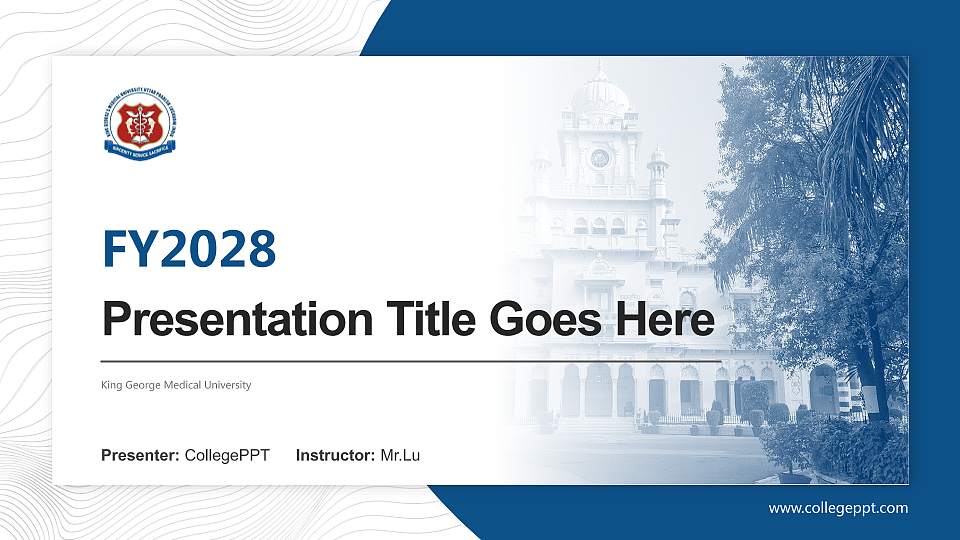 King George Medical University Academic Presentation/Research Findings Report PPT Template16:9 ratio PPT effect preview image