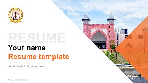 Khwaja Moinuddin Chishti Language University Resume PPT Template