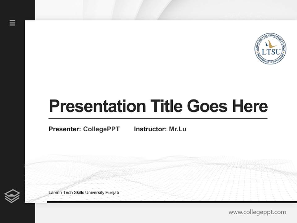 Lamrin Tech Skills University Punjab Thesis Proposal/Graduation Defense PPT Template4:3 ratio PPT effect preview image5