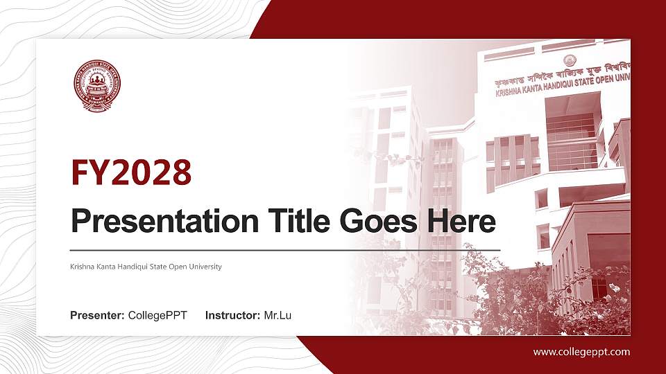 Krishna Kanta Handiqui State Open University Academic Presentation/Research Findings Report PPT Template16:9 ratio PPT effect preview image