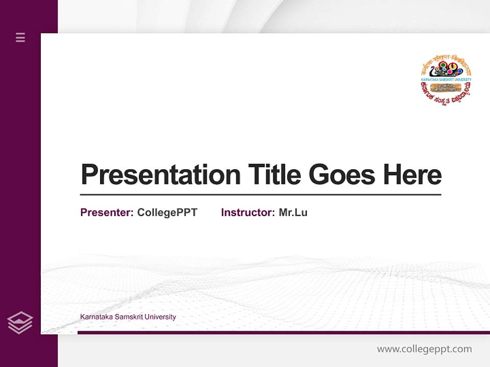Karnataka Samskrit University Thesis Proposal/Graduation Defense PPT Template4:3 ratio PPT effect preview image5