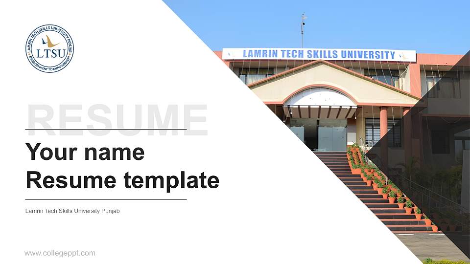 Lamrin Tech Skills University Punjab Resume PPT Template16:9 ratio PPT effect preview image