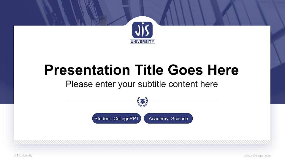 JIS University National Scholarship Defense PPT Template16:9 ratio PPT effect preview image