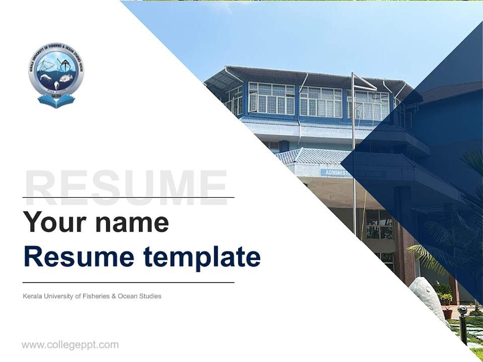 Kerala University of Fisheries & Ocean Studies Resume PPT Template4:3 ratio PPT effect preview image5