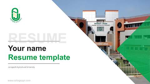 Junagadh Agricultural University Resume PPT Template