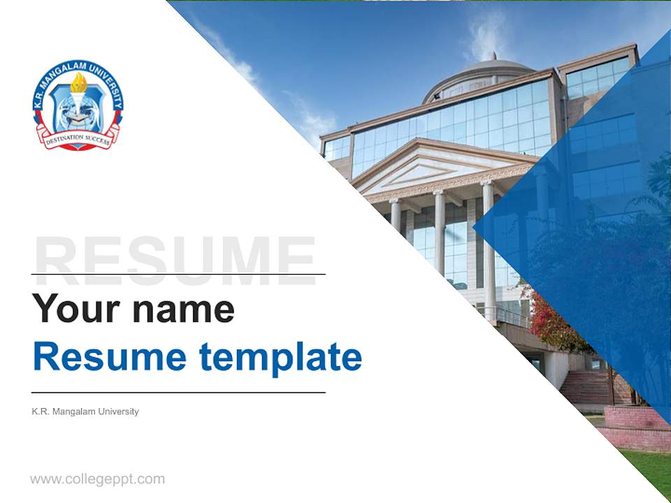 K.R. Mangalam University Resume PPT Template4:3 ratio PPT effect preview image5