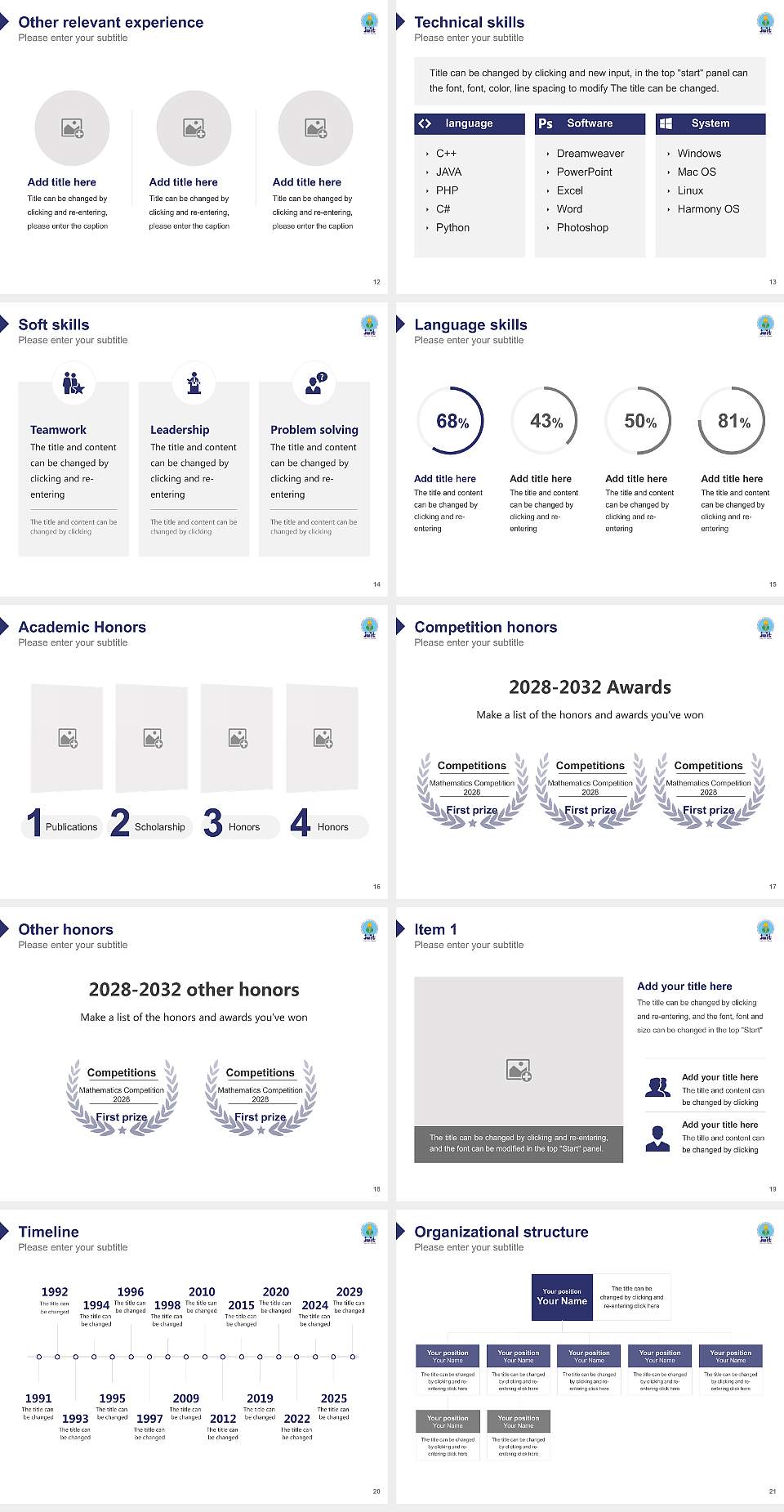 Jaypee University of Information Technology Resume PPT Template4:3 ratio PPT effect preview image3