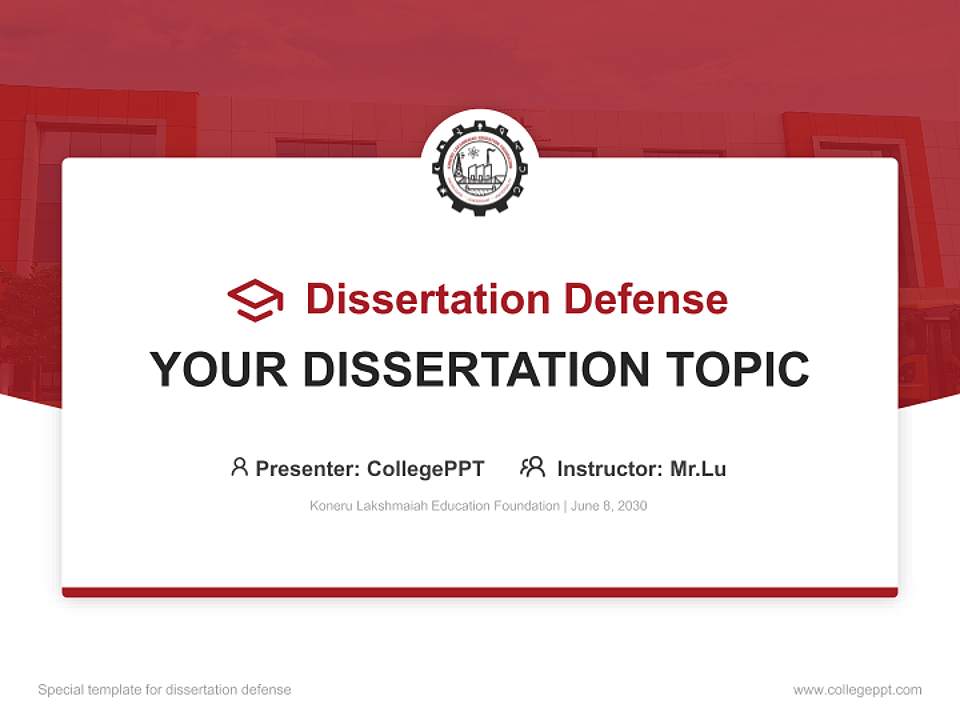 Koneru Lakshmaiah Education Foundation Graduation Thesis Defense PPT Template4:3 ratio PPT effect preview image7