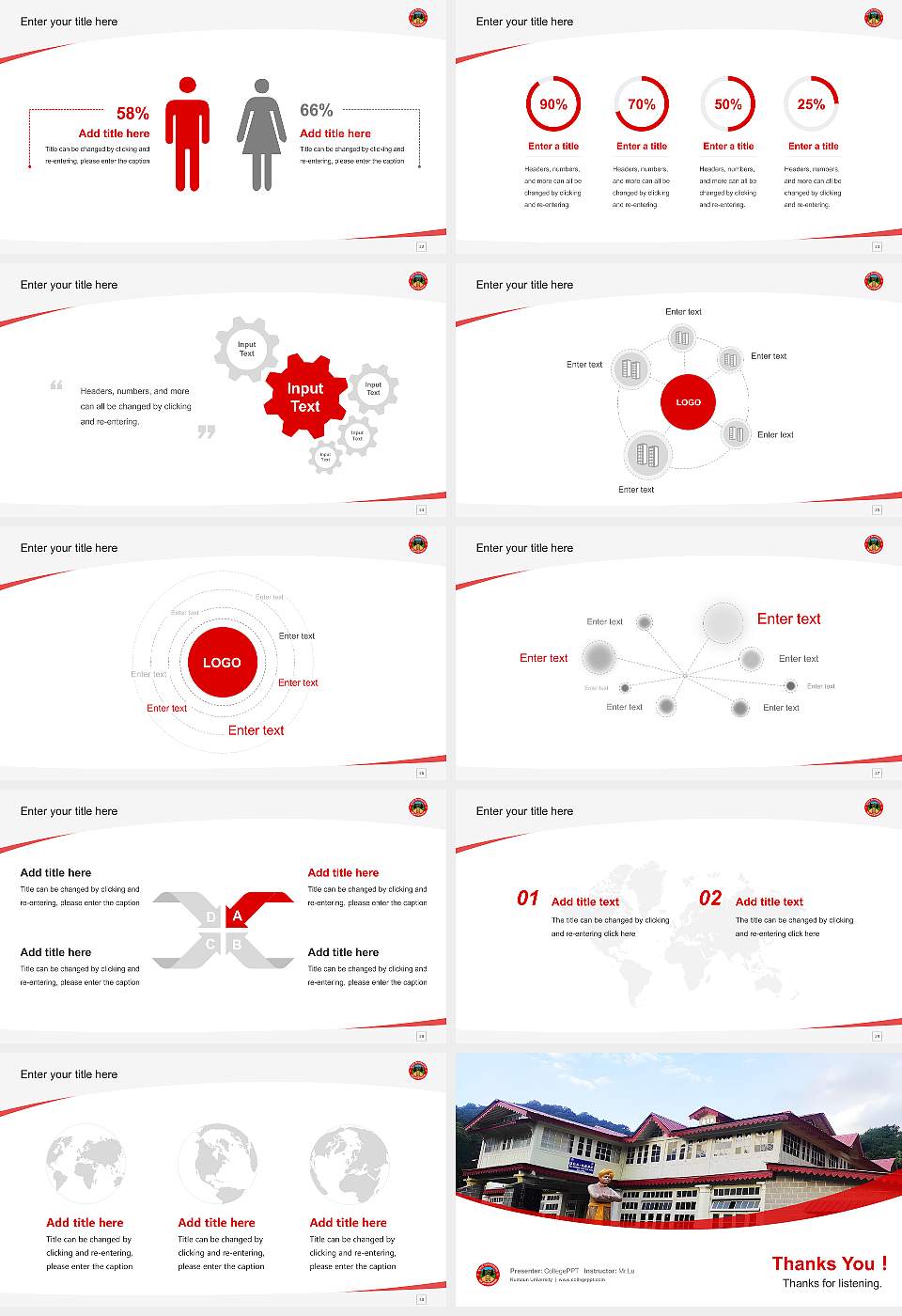 Kumaun University Course/Courseware Creation PPT Template16:9 ratio PPT effect preview image4