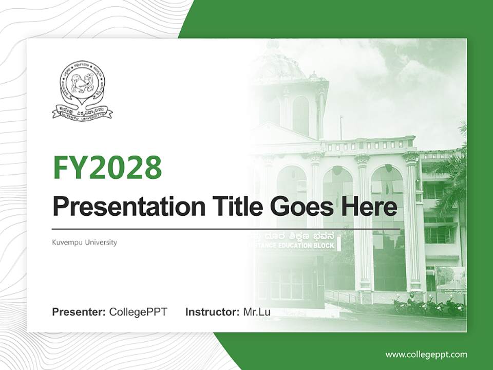 Kuvempu University Academic Presentation/Research Findings Report PPT Template4:3 ratio PPT effect preview image5