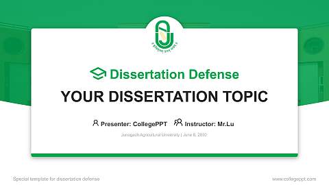Junagadh Agricultural University Graduation Thesis Defense PPT Template