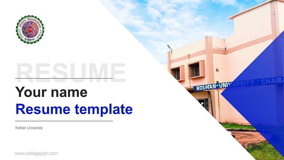 Kolhan University Resume PPT Template16:9 ratio PPT effect preview image