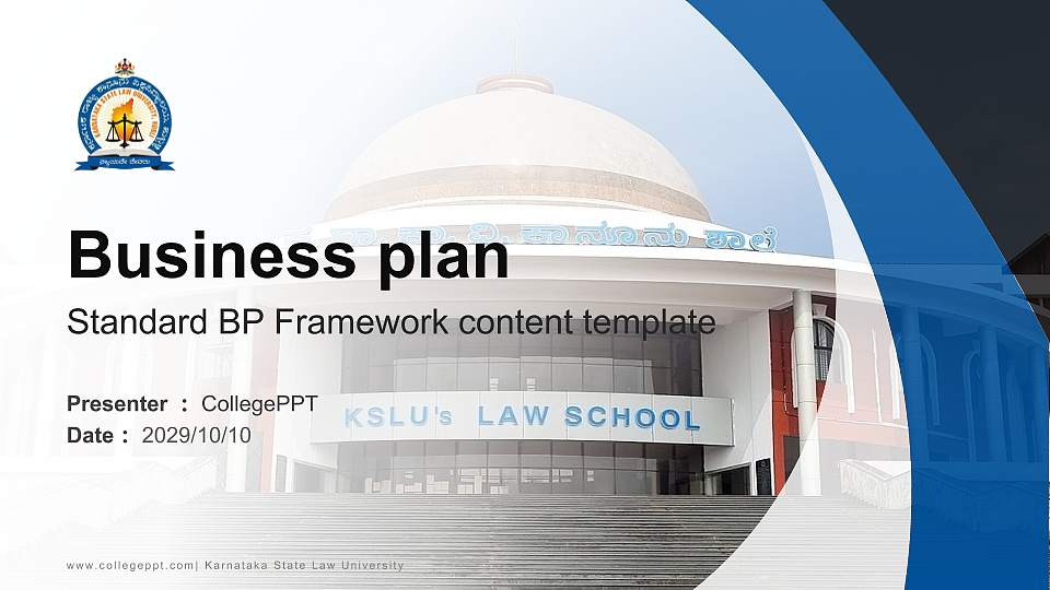 Karnataka State Law University Competition/Entrepreneurship Contest PPT Template16:9 ratio PPT effect preview image
