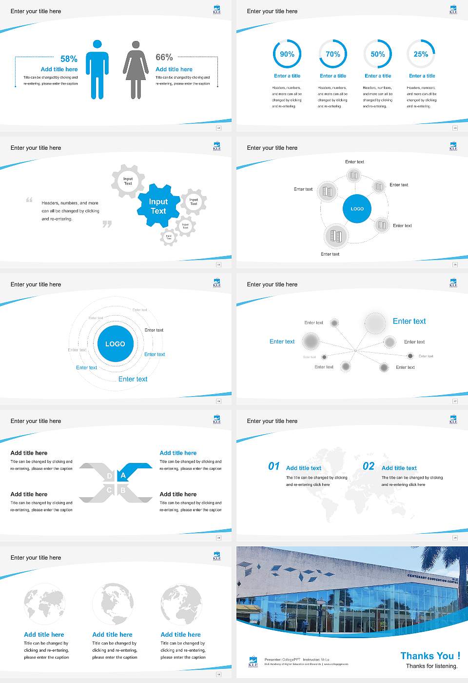 KLE Academy of Higher Education and Research Course/Courseware Creation PPT Template16:9 ratio PPT effect preview image4