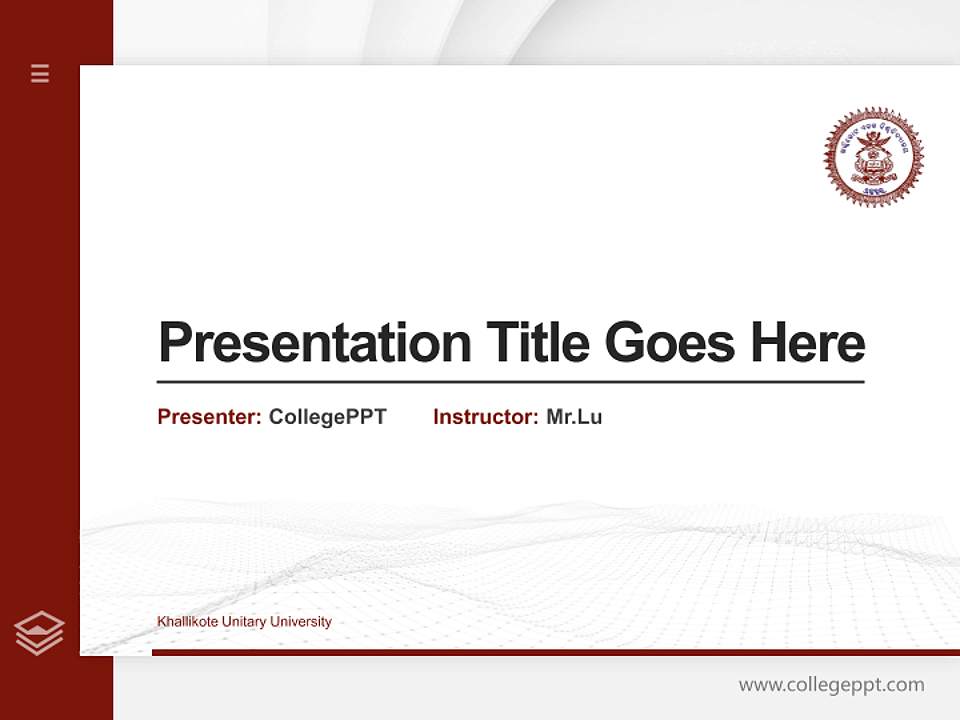 Khallikote Unitary University Thesis Proposal/Graduation Defense PPT Template4:3 ratio PPT effect preview image5