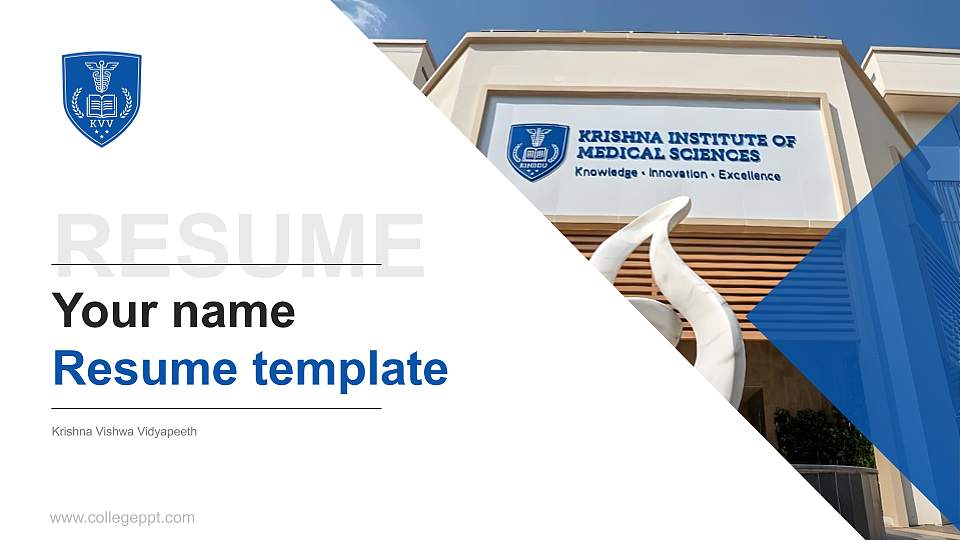Krishna Vishwa Vidyapeeth Resume PPT Template16:9 ratio PPT effect preview image