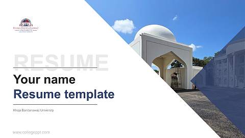 Khaja Bandanawaz University Resume PPT Template