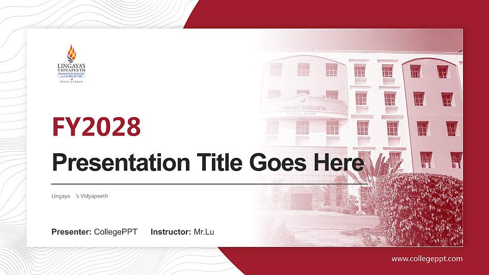 Lingaya ‘s Vidyapeeth Academic Presentation/Research Findings Report PPT Template16:9 ratio PPT effect preview image