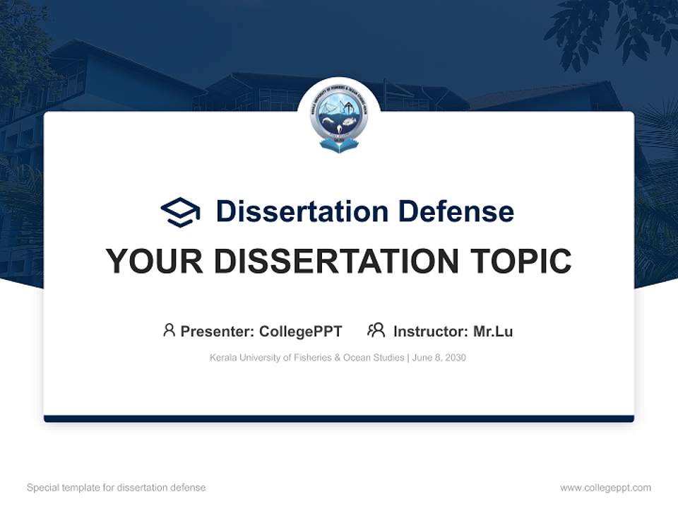 Kerala University of Fisheries & Ocean Studies Graduation Thesis Defense PPT Template4:3 ratio PPT effect preview image7