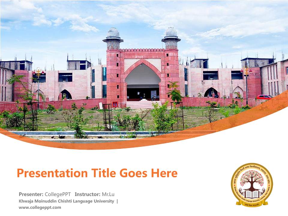 Khwaja Moinuddin Chishti Language University Course/Courseware Creation PPT Template4:3 ratio PPT effect preview image5