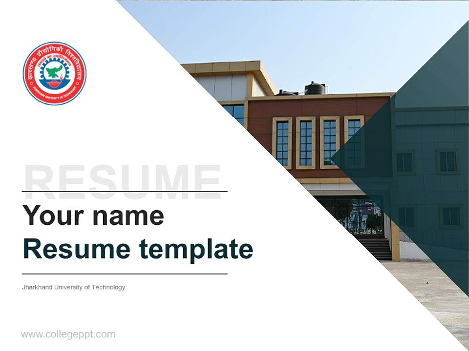Jharkhand University of Technology Resume PPT Template4:3 ratio PPT effect preview image5