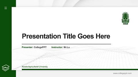 Kerala Agricultural University Thesis Proposal/Graduation Defense PPT Template