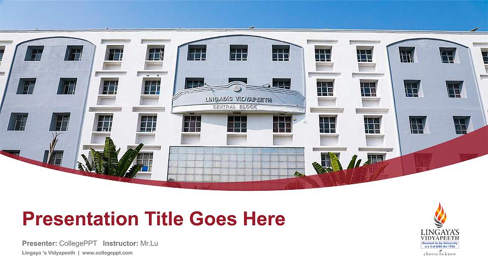 Lingaya ‘s Vidyapeeth Course/Courseware Creation PPT Template16:9 ratio PPT effect preview image