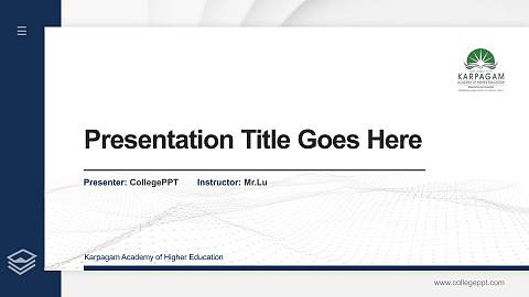 Karpagam Academy of Higher Education Thesis Proposal/Graduation Defense PPT Template