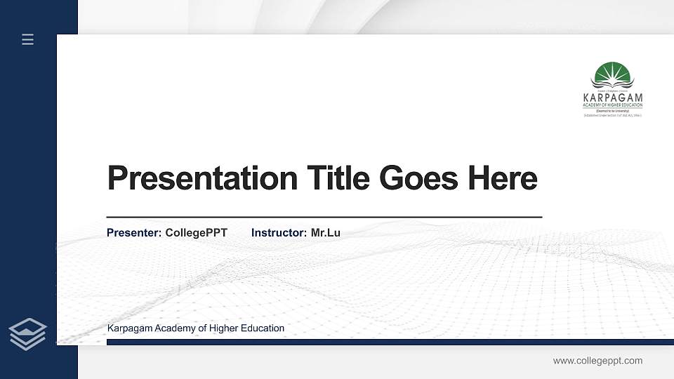 Karpagam Academy of Higher Education Thesis Proposal/Graduation Defense PPT Template16:9 ratio PPT effect preview image