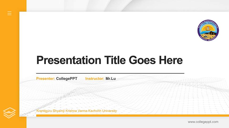 Krantiguru Shyamji Krishna Verma Kachchh University Thesis Proposal/Graduation Defense PPT Template16:9 ratio PPT effect preview image