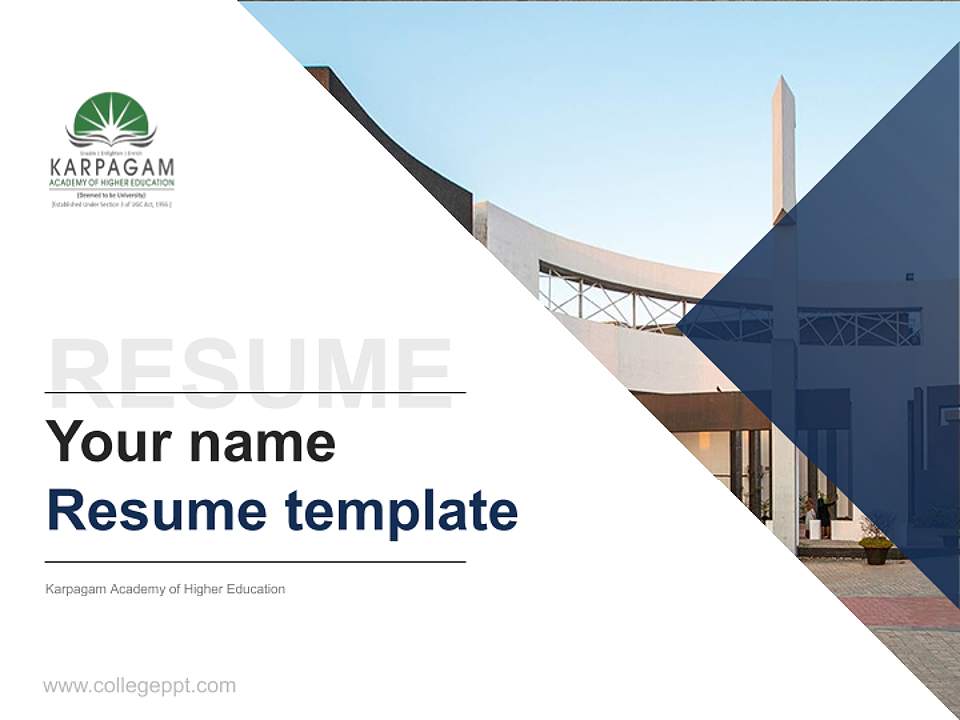 Karpagam Academy of Higher Education Resume PPT Template4:3 ratio PPT effect preview image5