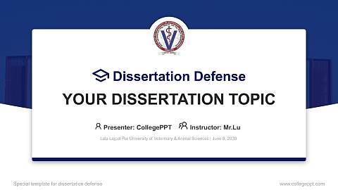 Lala Lajpat Rai University of Veterinary & Animal Sciences Graduation Thesis Defense PPT Template