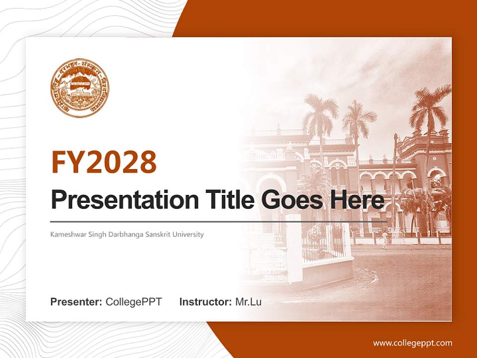 Kameshwar Singh Darbhanga Sanskrit University Academic Presentation/Research Findings Report PPT Template4:3 ratio PPT effect preview image5