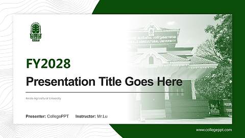 Kerala Agricultural University Academic Presentation/Research Findings Report PPT Template