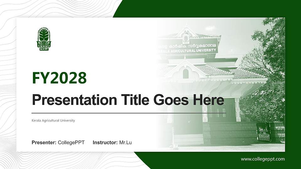 Kerala Agricultural University Academic Presentation/Research Findings Report PPT Template16:9 ratio PPT effect preview image