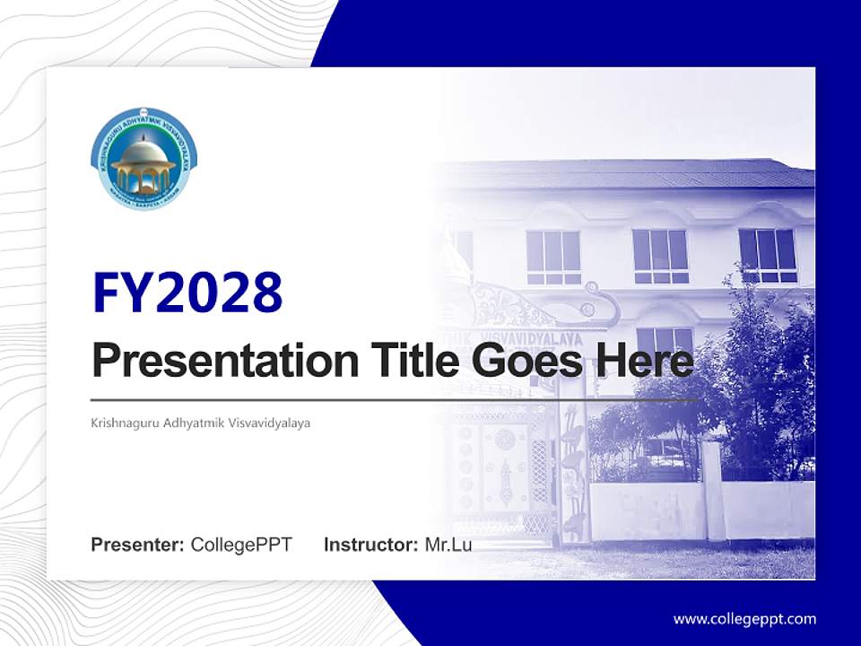 Krishnaguru Adhyatmik Visvavidyalaya Academic Presentation/Research Findings Report PPT Template4:3 ratio PPT effect preview image5