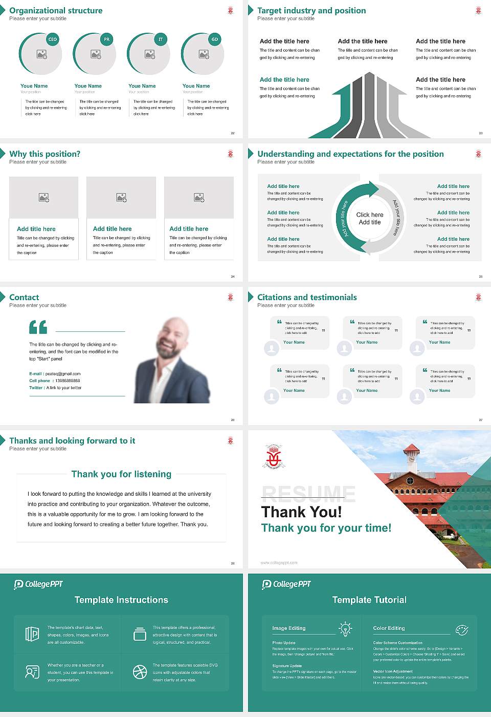 Kannur University Resume PPT Template16:9 ratio PPT effect preview image4