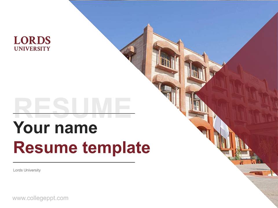Lords University Resume PPT Template4:3 ratio PPT effect preview image5